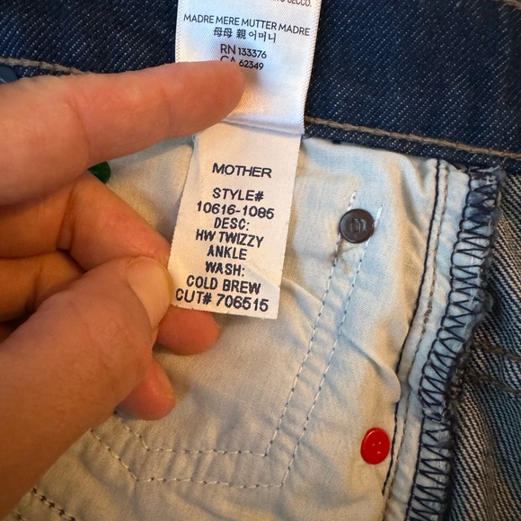 NWT Mother Denim Snacks HW Twizzy Ankle Jeans Cold Brew Size 29 Cotton - Picture 7 of 10